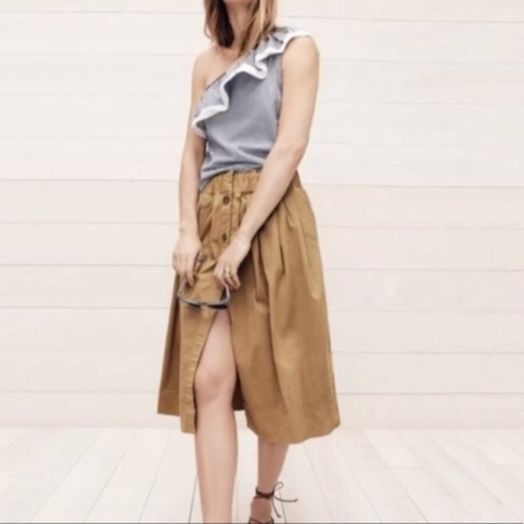 j crew button front skirt